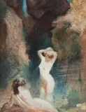Water Nymphs by Norman Lindsay, c.1912, watercolour on paper, sold Nov 2018