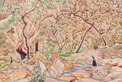 Landscape by Weaver Hawkins, 1949, watercolour on paper, sold Nov 2018