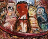 Theatre Party by Danila Vassilieff, 1944, oil on composition board, sold Aug 2018