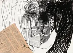 Tangier Postcard by Brett Whiteley, 1967, charcoal, gouache and collage on paper, offered Aug 2018