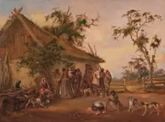 Bush Visitors by Alexander Schramm, 1859, oil on canvas, offered Aug 2018
