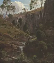 Ravine Near Glenlyon, Upper Loddon by Eugene von Guerard, 1870, oil on academy board, sold Aug 2018