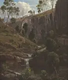 Ravine Near Glenlyon, Upper Loddon by Eugene von Guerard, 1870, oil on academy board, sold Aug 2018