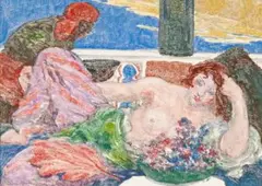 Odalisque by Rupert Bunny, c.1921, monotype on paper on card, sold Aug 2018