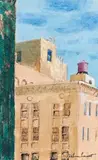 Study For ‘New York (View From The Artists’ Window)’ by Jeffrey Smart, 2004, pen and watercolour on paper, sold Aug 2018