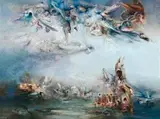 Quasi-Recollections Of A Venetian Winter by James Gleeson, 1995, oil on canvas, sold Aug 2018