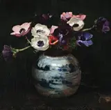 Anemones In An Oriental Vase by Arthur Streeton, 1929, oil on canvas, sold Aug 2018
