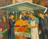 The Fruit Seller (Martin Place) by Roland Wakelin, oil on composition board, sold Aug 2018