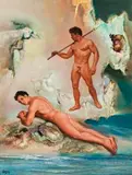 The Gathering At Iolcus: Butes And Phalerus by James Gleeson, oil on composition board, sold Aug 2018