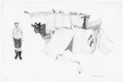 Farmyard by William Robinson, c.1984, pencil on paper, sold Aug 2018