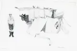 Farmyard by William Robinson, c.1984, pencil on paper, sold Aug 2018