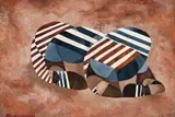 Four Footballers by Dorothy Braund, 1967, oil on composition board, sold Aug 2018
