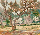 Landscape, South Of France by Rupert Bunny, oil on board, sold Aug 2018