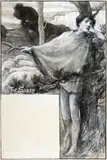 The Siren I by Rupert Bunny, c.1894, conté and monochrome wash with white highlights on card, sold Aug 2018