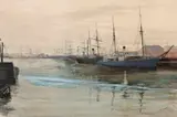 Shipping On The Yarra – Early Morning by Julian Ashton, c.1880, watercolour on paper, sold Aug 2018