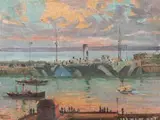 Camouflaged Hospital Ship, Le Havre, France by Charles David Jones Bryant, 1918, oil on canvas on board, sold Aug 2018