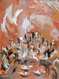 Double Bay by Donald Friend, c.1970, gouache on paper on board, sold Aug 2018