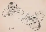 Study Of Twins by John Perceval, c.1949, pencil on paper, sold Aug 2018