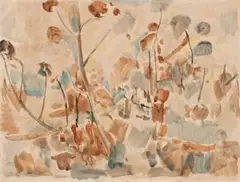 Trees by Fred Williams, c.1960, watercolour on paper on board, sold Aug 2018