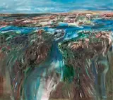 View From Mosman To The City by Kevin Connor, 1973, oil on canvas, sold Aug 2018