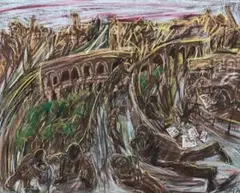 Haymarket by Kevin Connor, 1973, pastel on paper, sold Aug 2018
