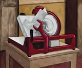 Still Life With Slicing Machine by John Brack, 1955, oil on canvas, sold Jun 2018