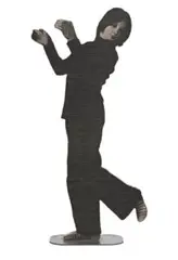 Untitled (Figure 1) by David Noonan, 2008, screen printed jute on plywood and steel base, sold Jun 2018