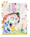 My Inhabitable Body, 2002 – 05 by Del Kathryn Barton, synthetic polymer paint, gouache, watercolour, ink, embroidery thread and silk on paper, sold Jun 2018