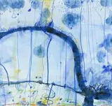 The Bridge by John Olsen, watercolour and pastel on paper, sold Apr 2018