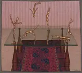 The Tumblers by John Brack, 1990, oil on canvas, sold Apr 2018