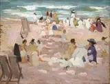 On The Sands by Ethel Carrick, c.1913, oil on plywood panel, offered Apr 2018