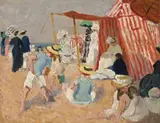 Sur La Plage by Ethel Carrick, 1910, oil on wood panel, offered Apr 2018