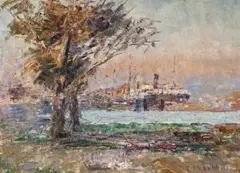 Williamstown by Frederick McCubbin, c.1909, oil on canvas board, sold Apr 2018