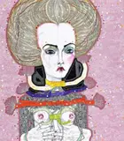 Satellite Fade-Out 8 by Del Kathryn Barton, 2011, synthetic polymer paint, gouache, watercolour and ink on polyester canvas, sold Apr 2018