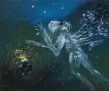 Nebuchadnezzar Blind On A Starry Night With Lion’S Head by Arthur Boyd, c.1972, oil on composition board, offered Apr 2018