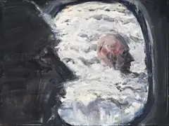 Porthole by Euan MacLeod, 2005, oil on canvas, sold Apr 2018