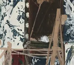 Shell, Harpsichord And Easel by Peter Godwin, 2009, tempera on canvas on board, sold Apr 2018