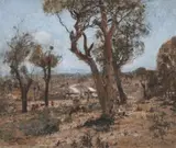 Landscape, Box Hill, Victoria by Walter Withers, c.1895, oil on canvas on board, sold Apr 2018