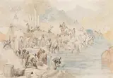 Scene At The Diggings, Mount Alexander by George Alexander Gilbert, 1852, watercolour, ink and pencil on paper, offered Apr 2018