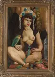 The Green Parrot by Norman Lindsay, c.1939, oil on canvas, sold Apr 2018