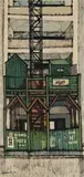 Building Under Construction by Michael Shannon, 1957, oil on composition board, sold Apr 2018