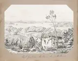 Port Jackson Harbour, New Holland by William Westall, c.1802, pencil on paper, sold Nov 2017