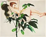 Nude And Mirror by Charles Blackman, 1971, oil and synthetic polymer paint on canvas, sold Nov 2017