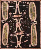 Mala (Spinifex Wallaby) by Long Jack Phillipus Tjakamarra, 1972, synthetic polymer powder paint on composition board, sold Nov 2017