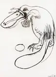 Platypus, Taronga Zoo by Brett Whiteley, 1978, charcoal on paper, sold Nov 2017