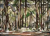 Untitled (Karri Forest) by Howard Taylor, 1963, oil on composition board, sold Nov 2017