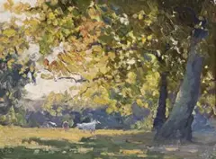 Summer Landscape by Elioth Gruner, 1916, oil on canvas on board, sold Nov 2017