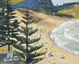 Avalon Beach by Herbert Badham, c.1949, oil on canvas on board, sold Nov 2017