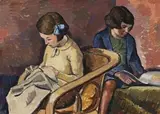 Judy And Diana by Roland Wakelin, 1938, oil on cardboard, sold Nov 2017