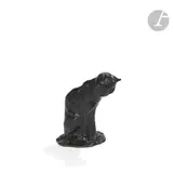 Chat assis, tête très légèrement tournée by Théophile Steinlen, Épreuve en bronze à patine noire, sold May 2025